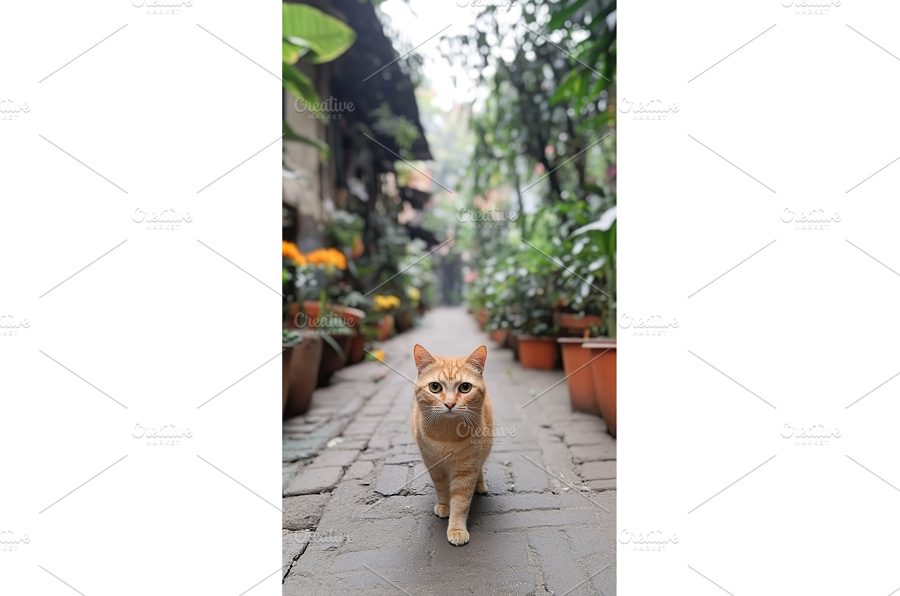 Ginger tabby cat walks towards the, an Animal Photo by Lermont51