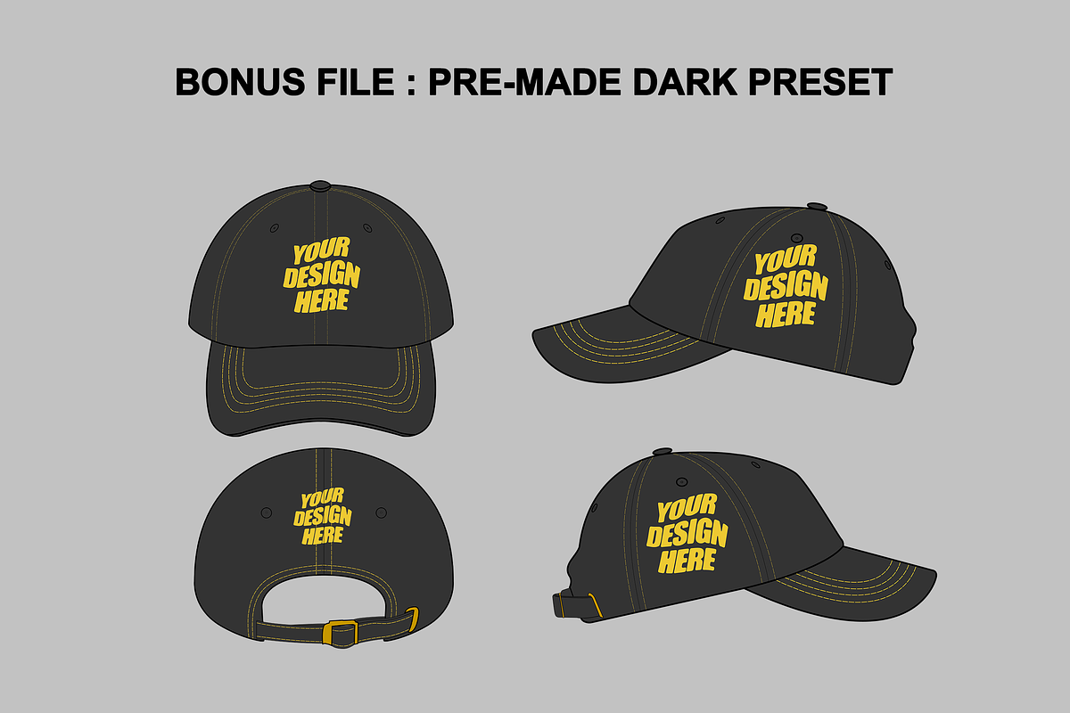 Dad Cap Tech Pack Flat Mockup, a Hat Mockup by Infinity Mockups (Photo 8 of 8)