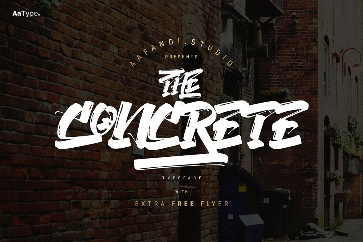 The Concrete Graffiti Font, a Handwritten Font by AaType. (Photo 1 of 7)