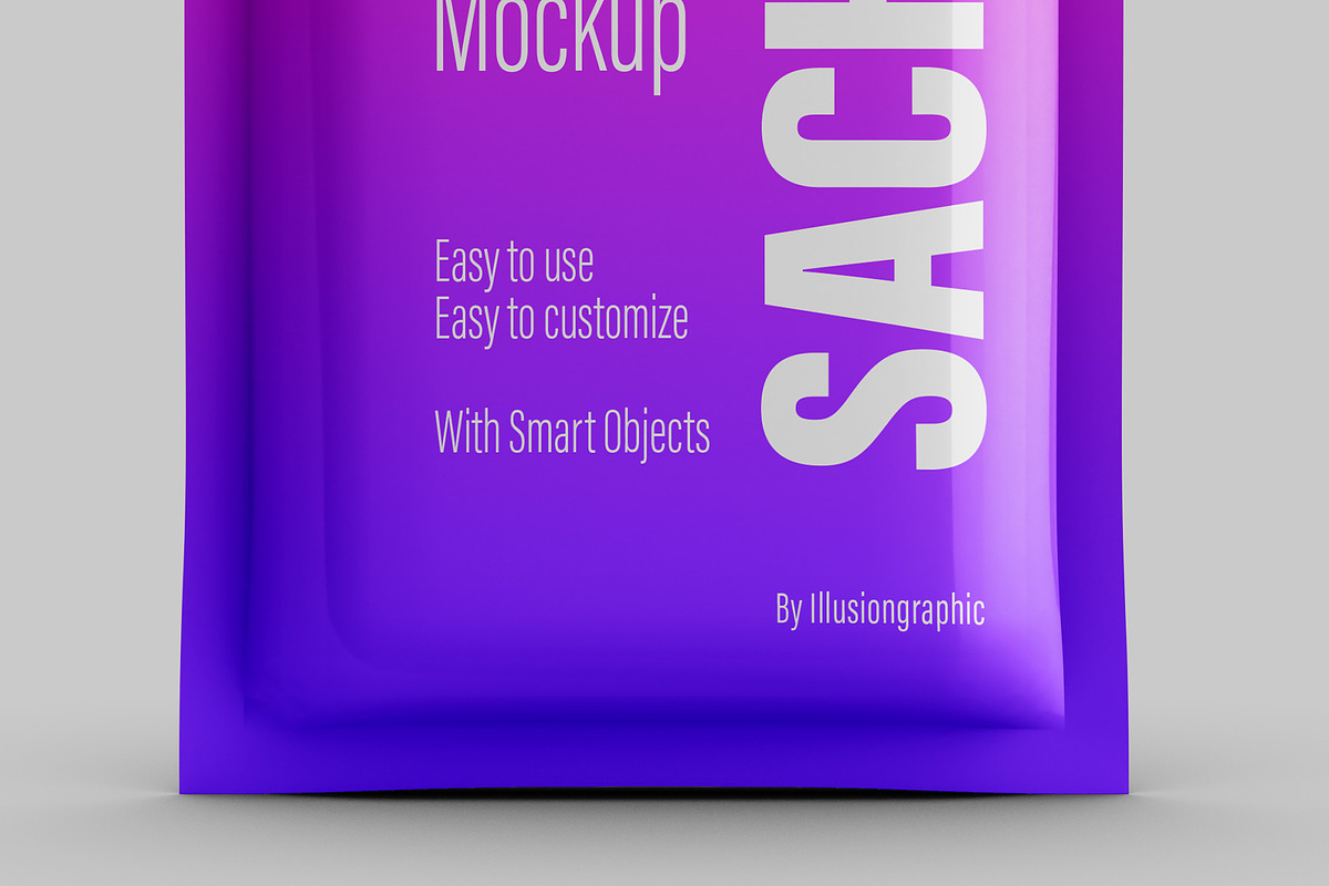 Pouch Sachet with Hang Hole Mockup, a Packaging Mockup by Illusiongraphic (Photo 22 of 22)