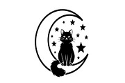 50 Cat Moon Silhouette Vector Bundle, an Illustration by jahid234 (Thumbnail 8 of 51)