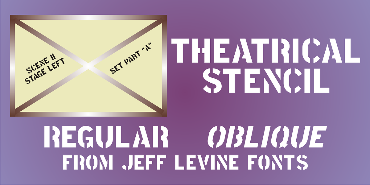 Theatrical Stencil JNL, a Sans Serif Font by Jeff Levine Fonts