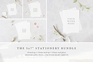 BUNDLE: 5x7 stationery mockup pack, a Print Template by White Hart Co.