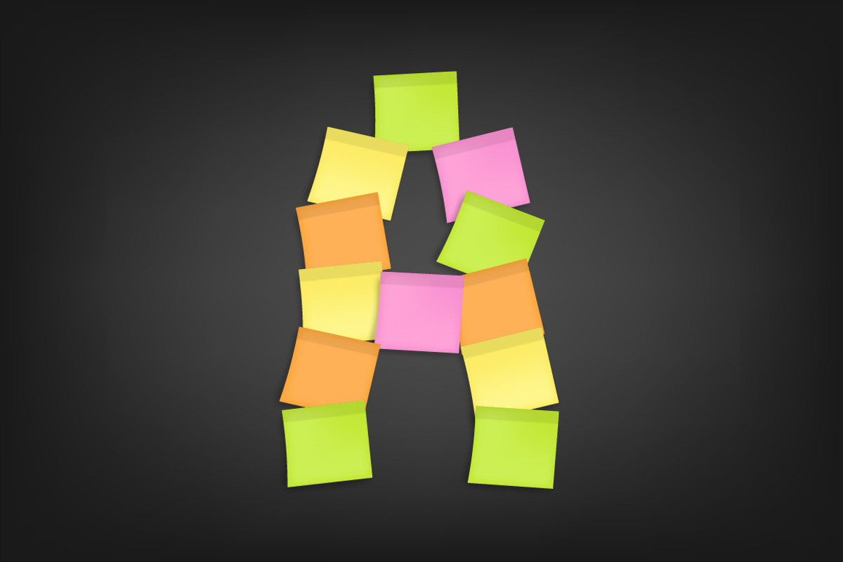 Office Sticky Font, a Work Illustration by Vector Market