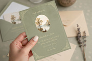 Sage Green Heron Wedding Invitation, an Invitation Template by by creative paper (Thumbnail 2 of 3)