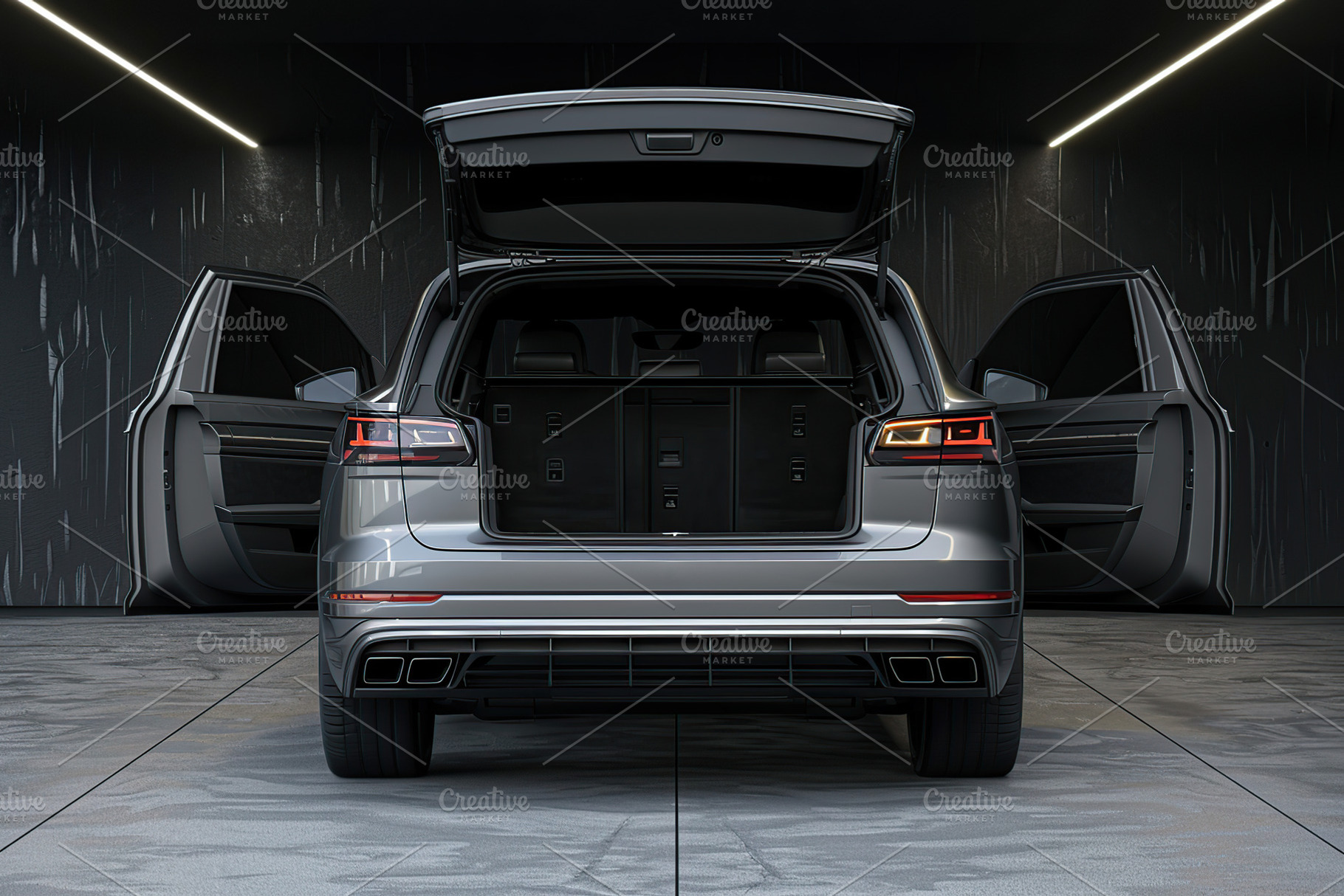 Modern car with open empty trunk, a Photo by AlyaAnd