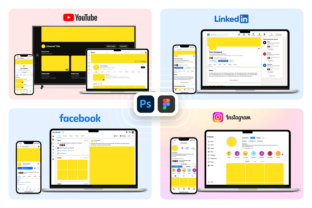 Social Media Branding Kit | PSD, Figma