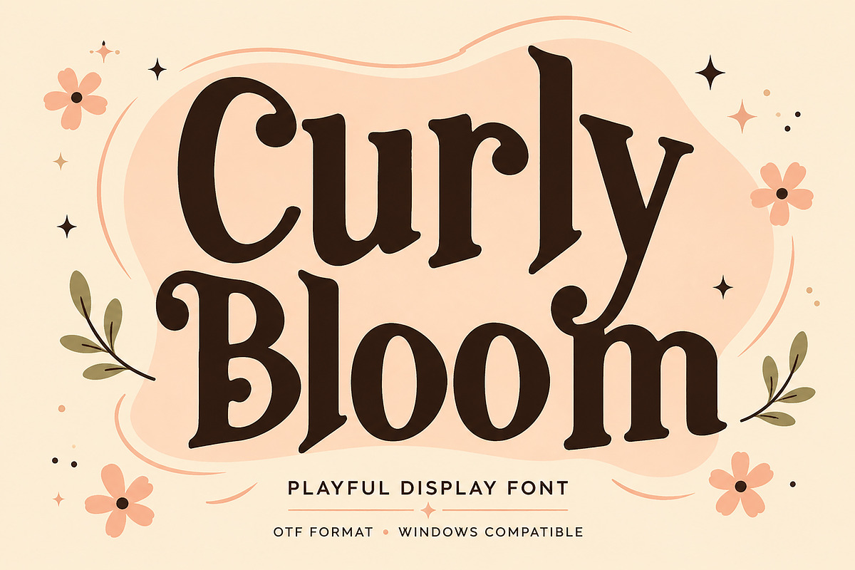 Curly Bloom – Playful Display Font, a Serif Font by Wow Magic (Photo 6 of 6)