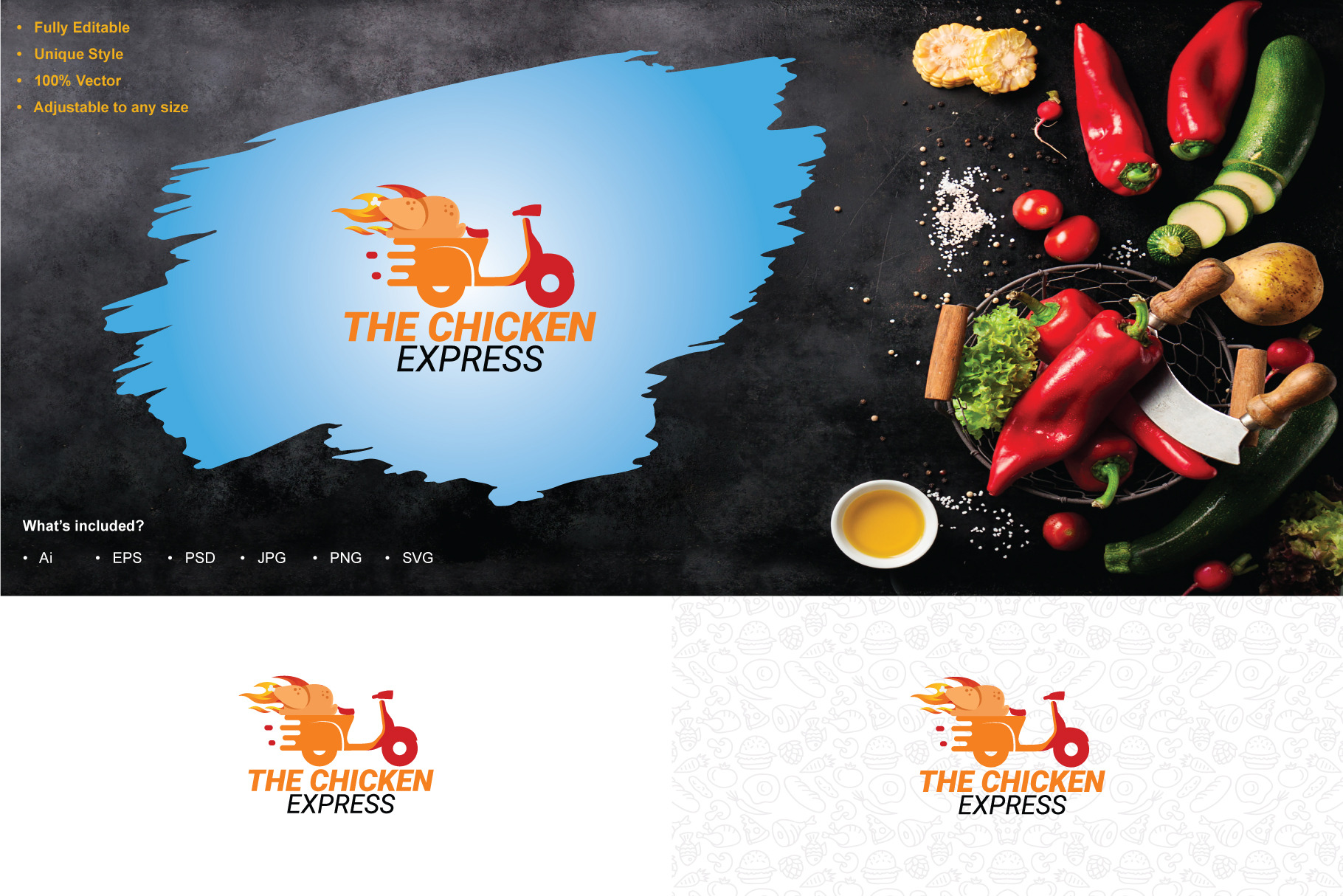 The Chicken Express Logo, an Object Graphic by Vector Stall