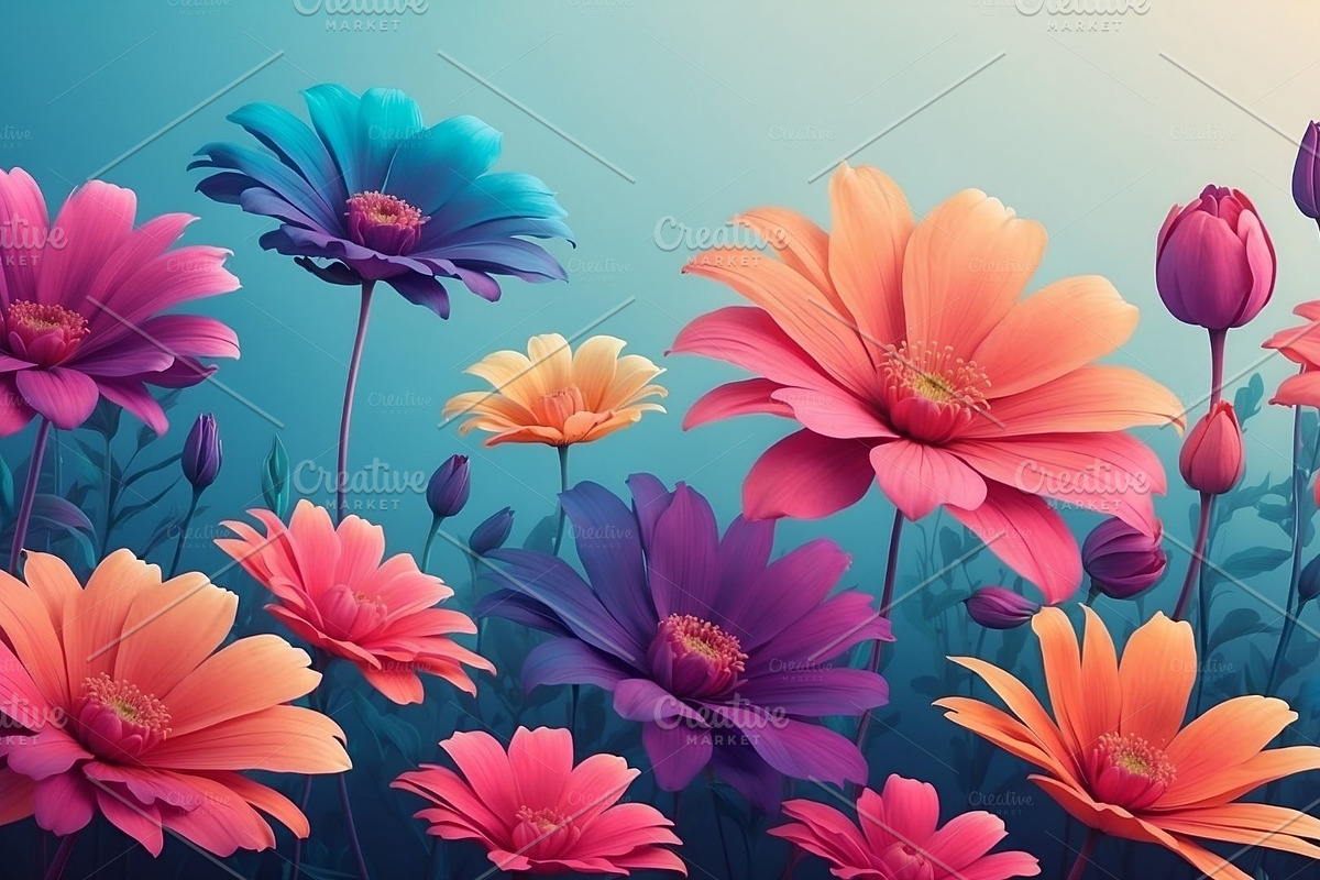 Gradient Floral Background, a Background Graphic by sibel dayı (Photo 10 of 24)
