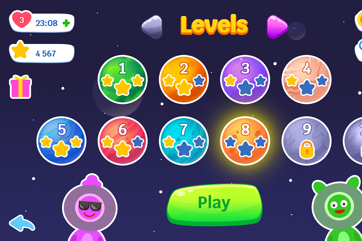Space Word, Game UI, Mobile Casual, an Object Graphic by KartInnka (Photo 10 of 19)