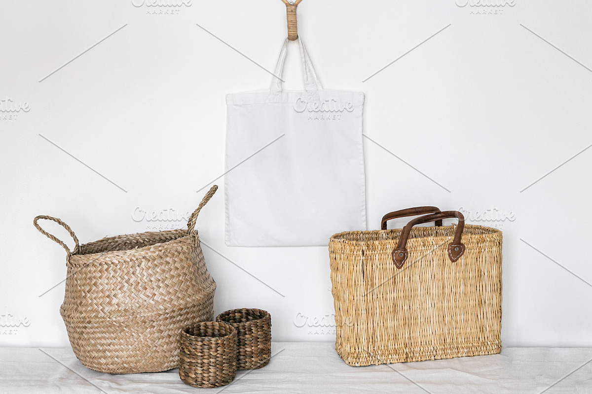 Canvas tote bag styled stock photos featuring tote bag stock photo, canvas, a Business Photo by in between details (Photo 4 of 5)