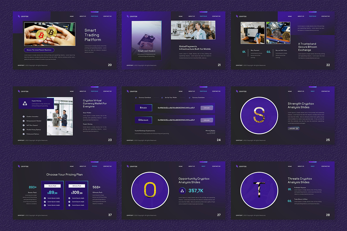Cryptox – Cryptocurrency PPTX Template