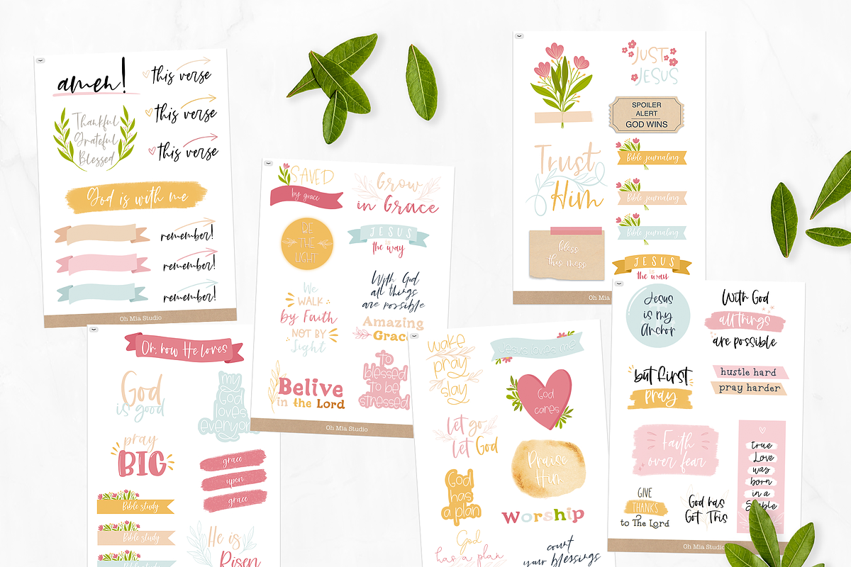 Bible journaling digital stickers, an Illustration by Oh Mia Studio (Photo 2 of 2)