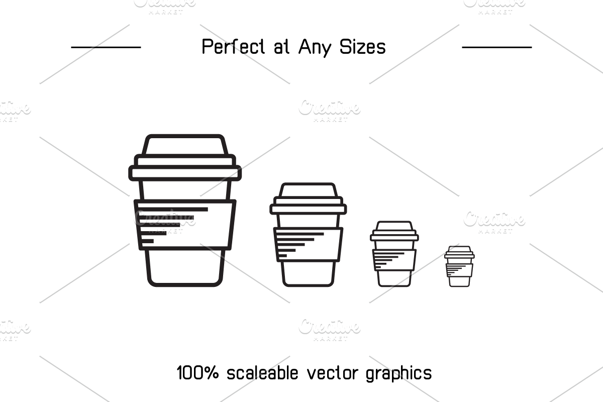 Beverage and Drinks Line Icons, an Outline Icon by Designfour (Photo 7 of 7)