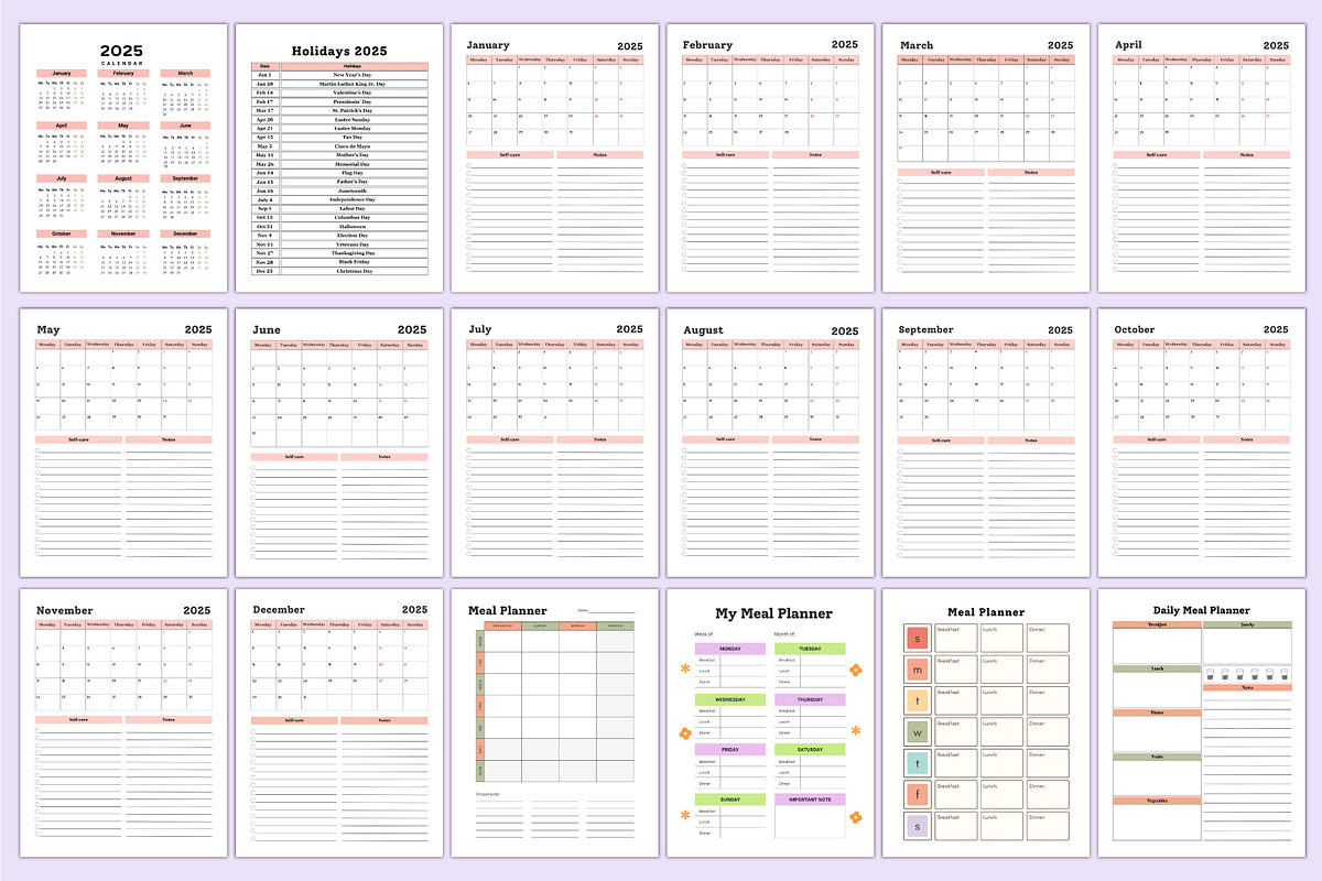 2025 Meal Planner For Canva KDP, a Stationery Template by Shumaya (Photo 2 of 6)