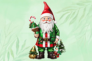 Santa with Green Gnome Sublimation, a Seasonal Illustration by Craft Nest (Thumbnail 4 of 5)