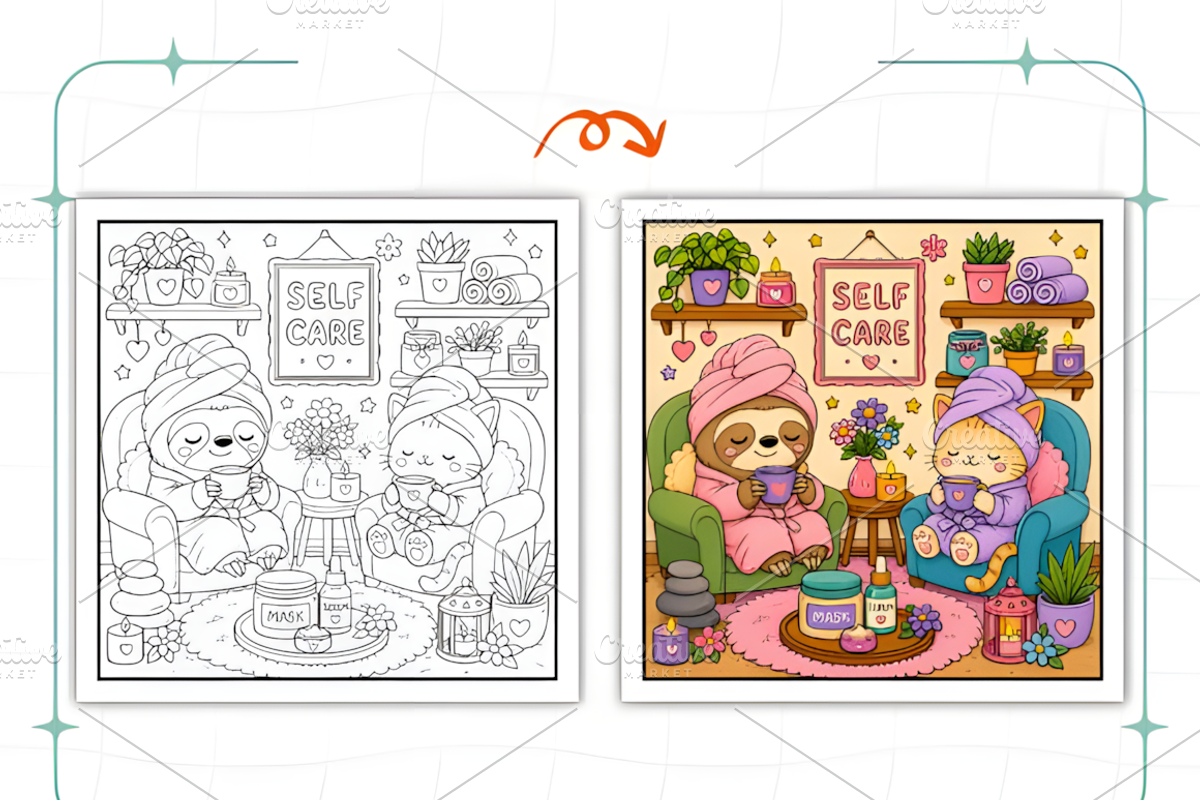 Cozy Sunday Cute & Comfy Coloring, an Animal Illustration by Coco Bloom (Photo 3 of 7)