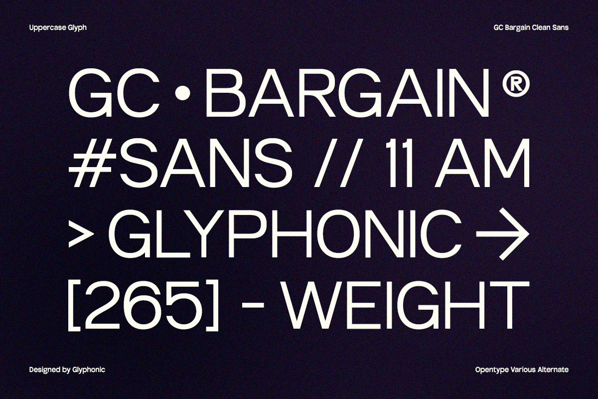 GC Bargain - Clean Sans Typeface, a Sans Serif Font by Glyphonic (Photo 15 of 15)