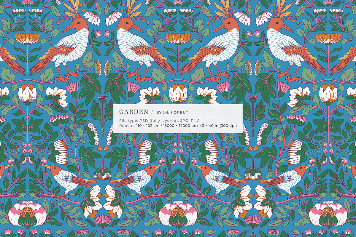 Garden Botanical Pattern and Motifs, a Pattern Graphic by likorbut (Photo 2 of 12)