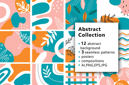 12 Abstract background + 3 seamless