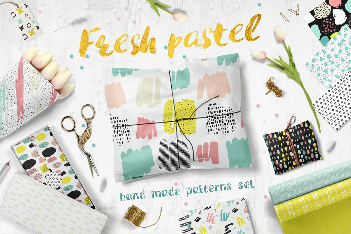Fresh Pastel Patterns, a Pattern Graphic by Bosotochka♥Art (Photo 1 of 10)