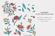 Persian Blue Chintz Floral Patterns, a Pattern Graphic by Rose Design (Thumbnail 6 of 7)