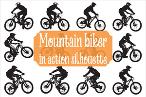 Cycling Sports Action Silhouette, an Illustration by yasushie