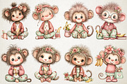 Quirky Monkey Mama Banana Clipart, an Animal Illustration by RobertsArt (Thumbnail 2 of 5)