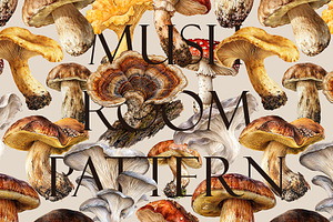 Mushroom seamless pattern