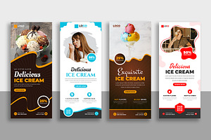 Ice Cream Shop Rollup Signage Banner, a Social Media Template by Designgrove