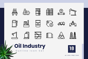 Oil Industry Outline Icons, an Outline Icon by Zeer Graphic