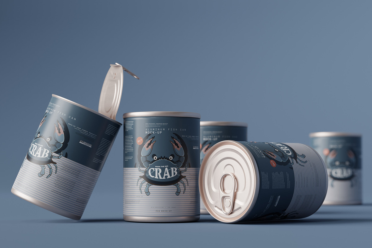 Aluminum Food Can Mockups - Large, a Cups & Container Mockup by pmvch (Photo 1 of 31)