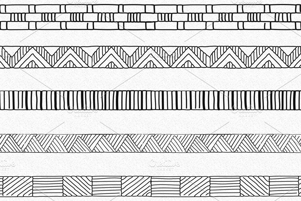 20 Geometric Pattern Brushes, a Brush Add-On by Solana (Photo 4 of 5)