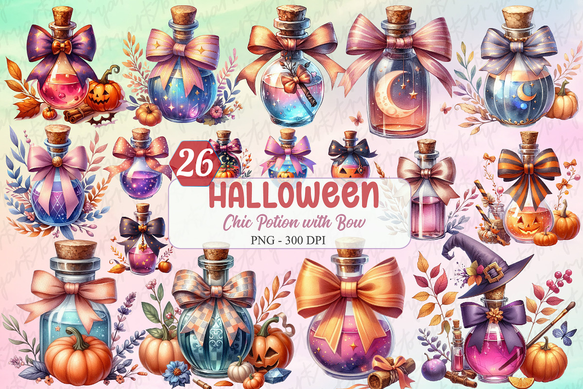 Chic Halloween Potion with Bow Png, a Graphic by designcity5 (Photo 1 of 5)