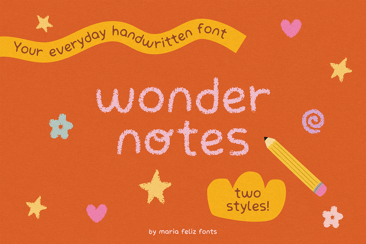 WONDER NOTES | CUTE EVERYDAY FONT, a Handwritten Font by Maria Feliz Fonts (Photo 1 of 10)