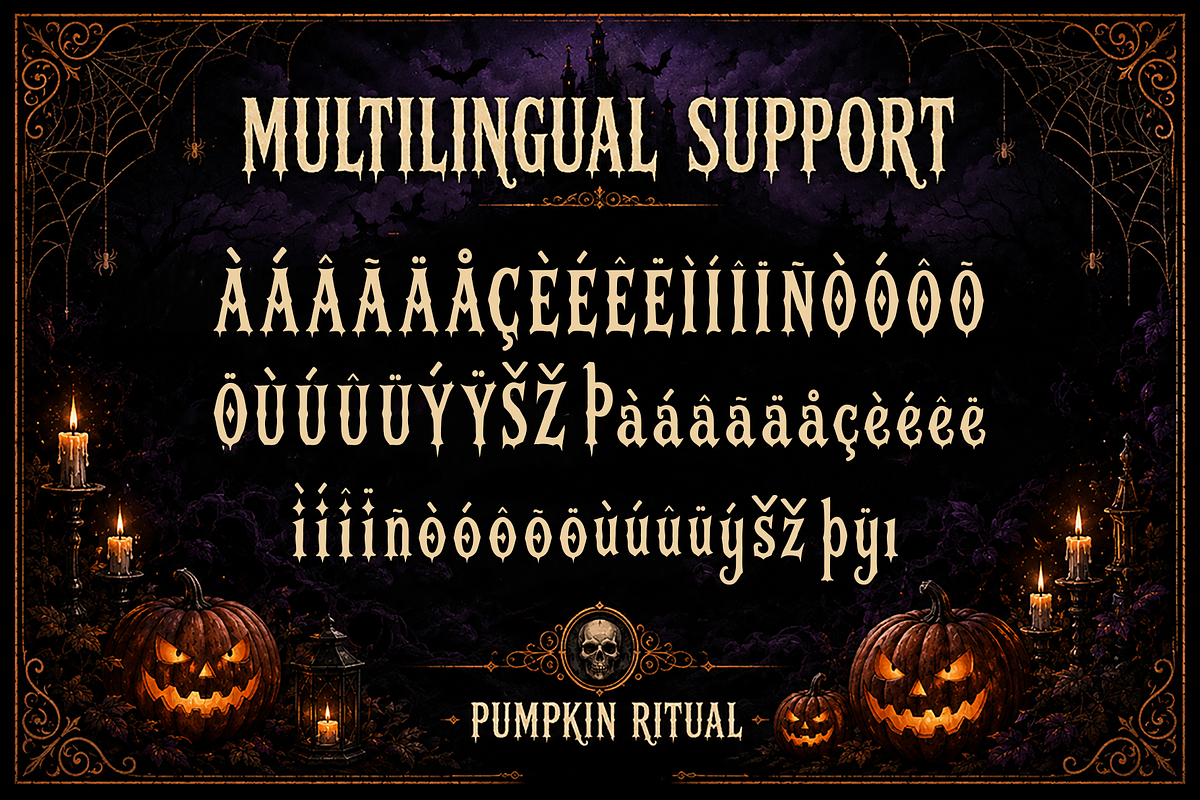 Pumpkin Ritual - Modern Halloween, a Blackletter Font by overlaytemplates (Photo 5 of 5)