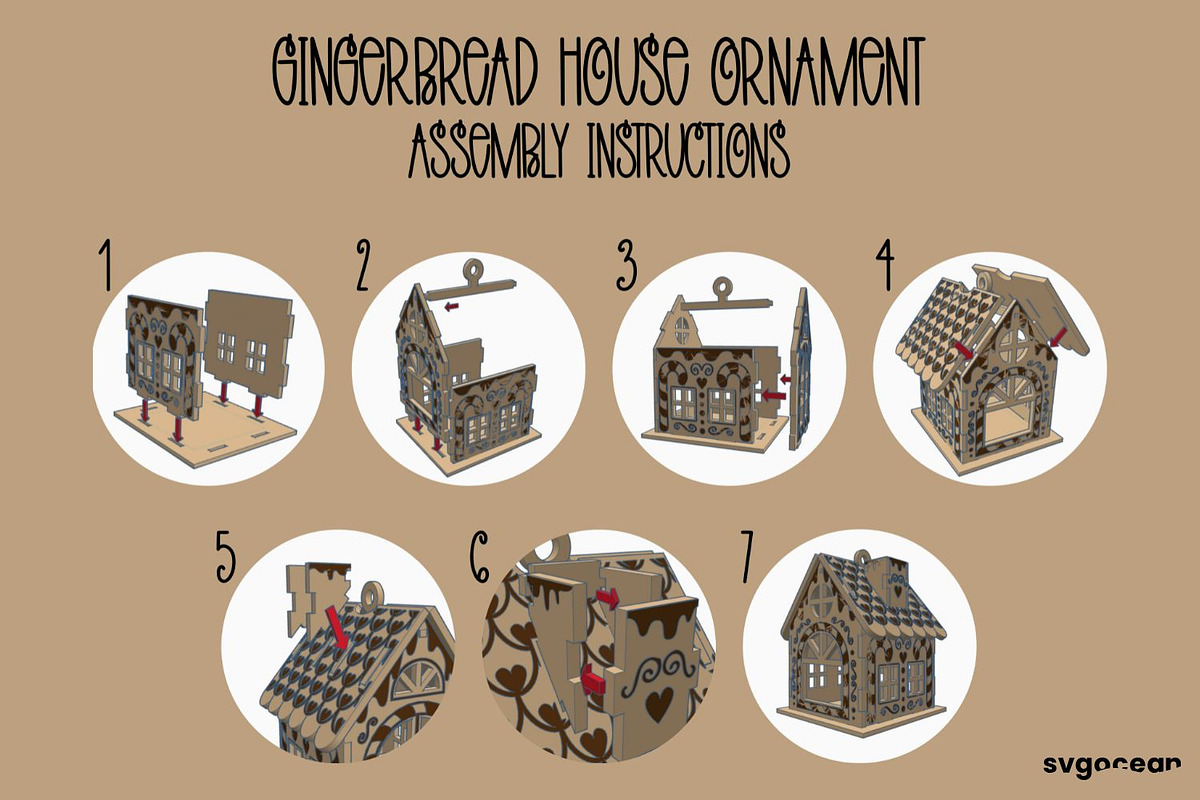 Gingerbread Christmas Houses, a Decorative Illustration by svgocean (Photo 11 of 11)