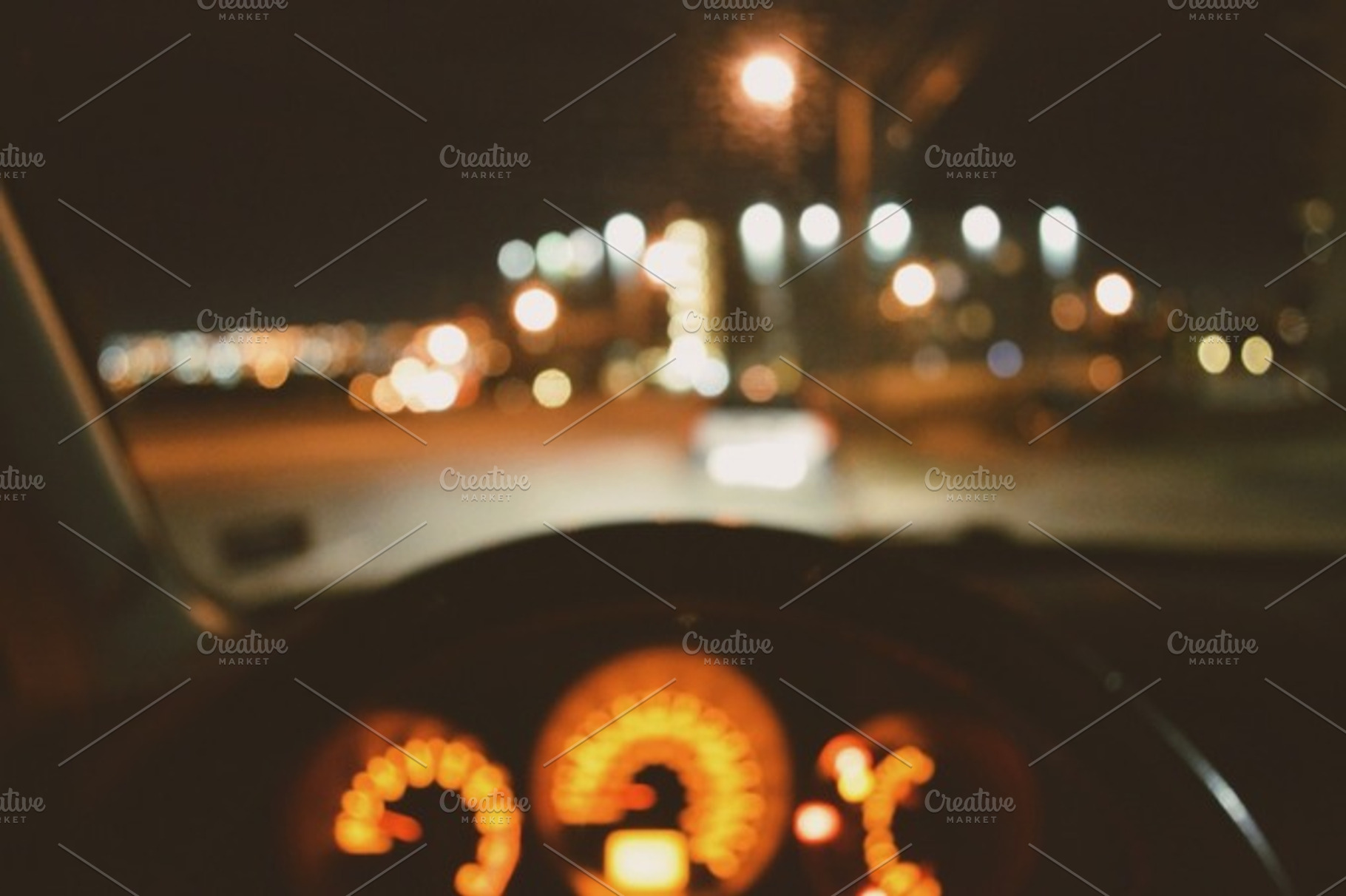 Blurred car interior