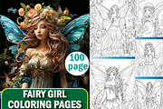 Forest Fairy Girl Coloring Pages, a Stationery Template by Design Station (Thumbnail 1 of 4)