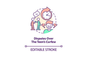 Disputes over teen curfew concept, an Outline Icon by IMG Visuals