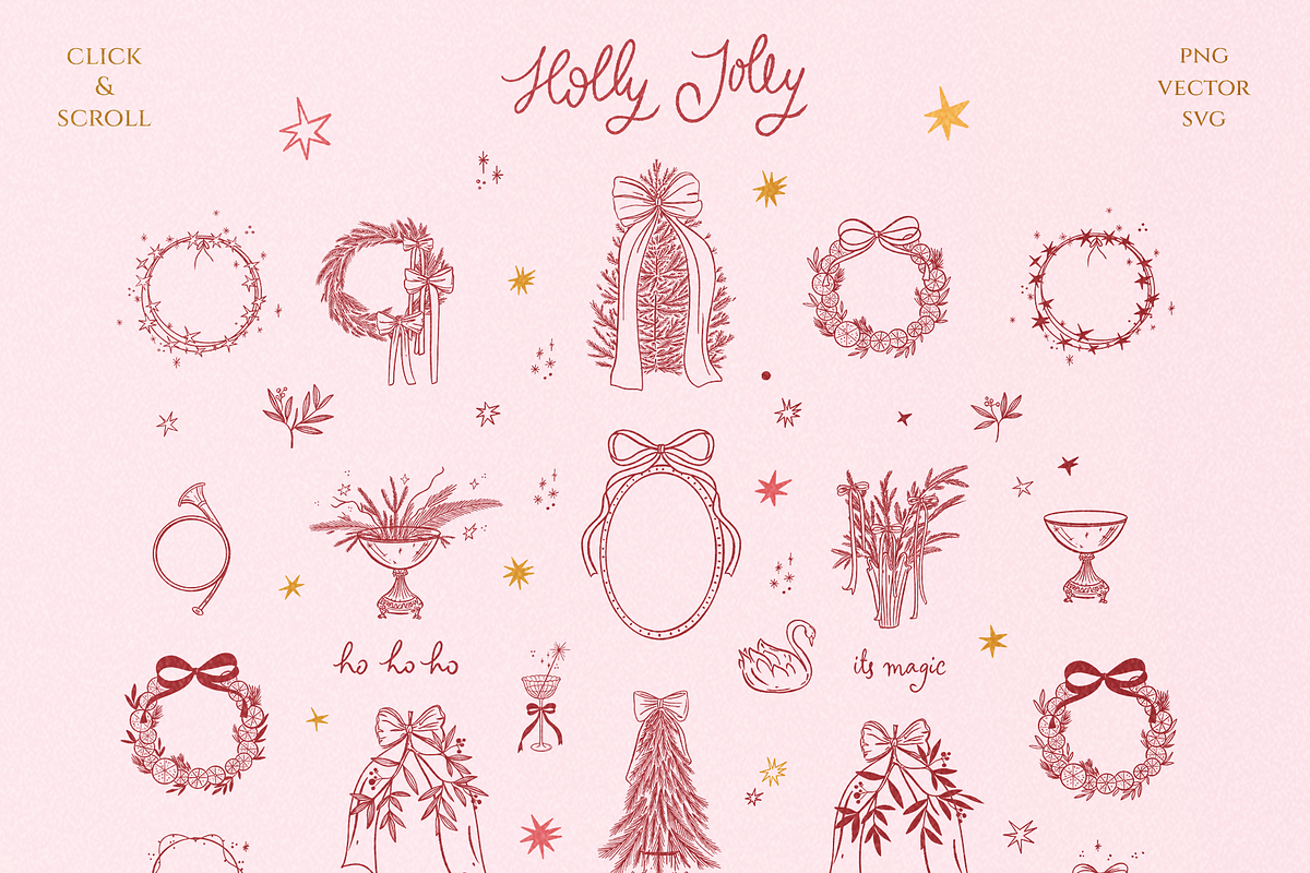 Christmas Hand Drawn Line Art, a Seasonal Illustration by Summer Nightingale Art (Photo 16 of 19)
