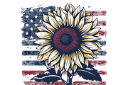 Patriotic Sunflower Clipart, a Decorative Illustration by Printable Treasure (Thumbnail 4 of 5)