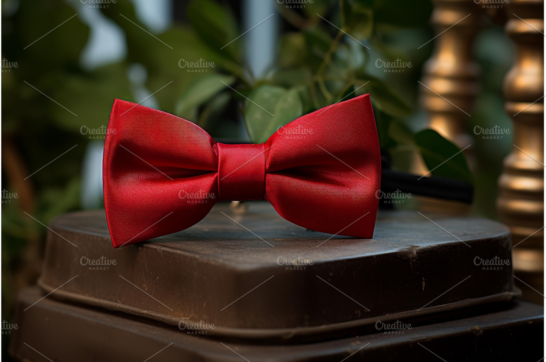 Stylish Red bow tie. Generate ai, a Beauty & Fashion Photo by Ylivdesign