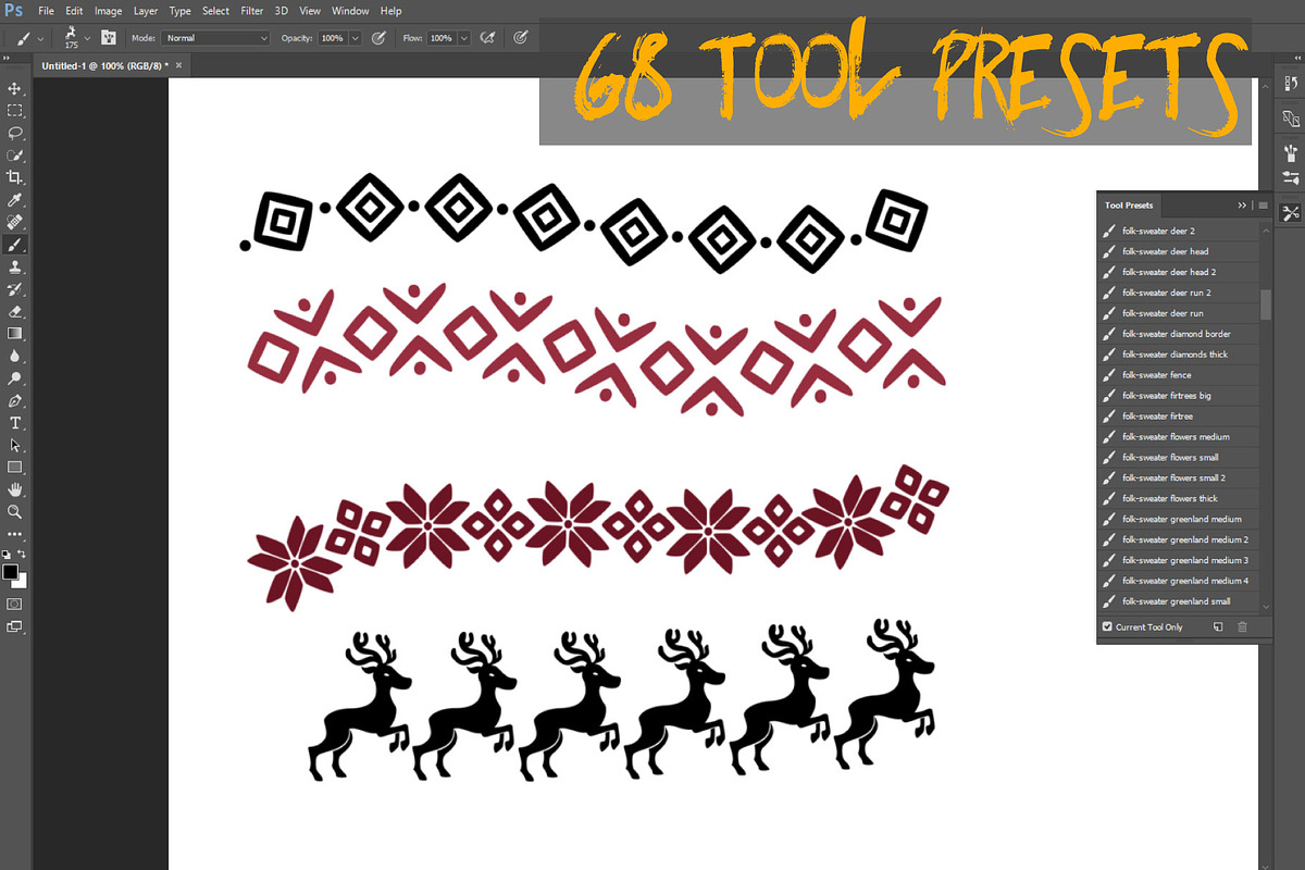 Folk Sweater Brushes for Photoshop, a Brush Add-On by SHMEL_Studio (Photo 4 of 7)