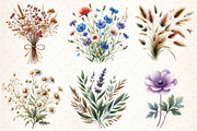 Watercolor Botanical Forest Wildflow, an Illustration by DreamCafeArt (Thumbnail 3 of 7)