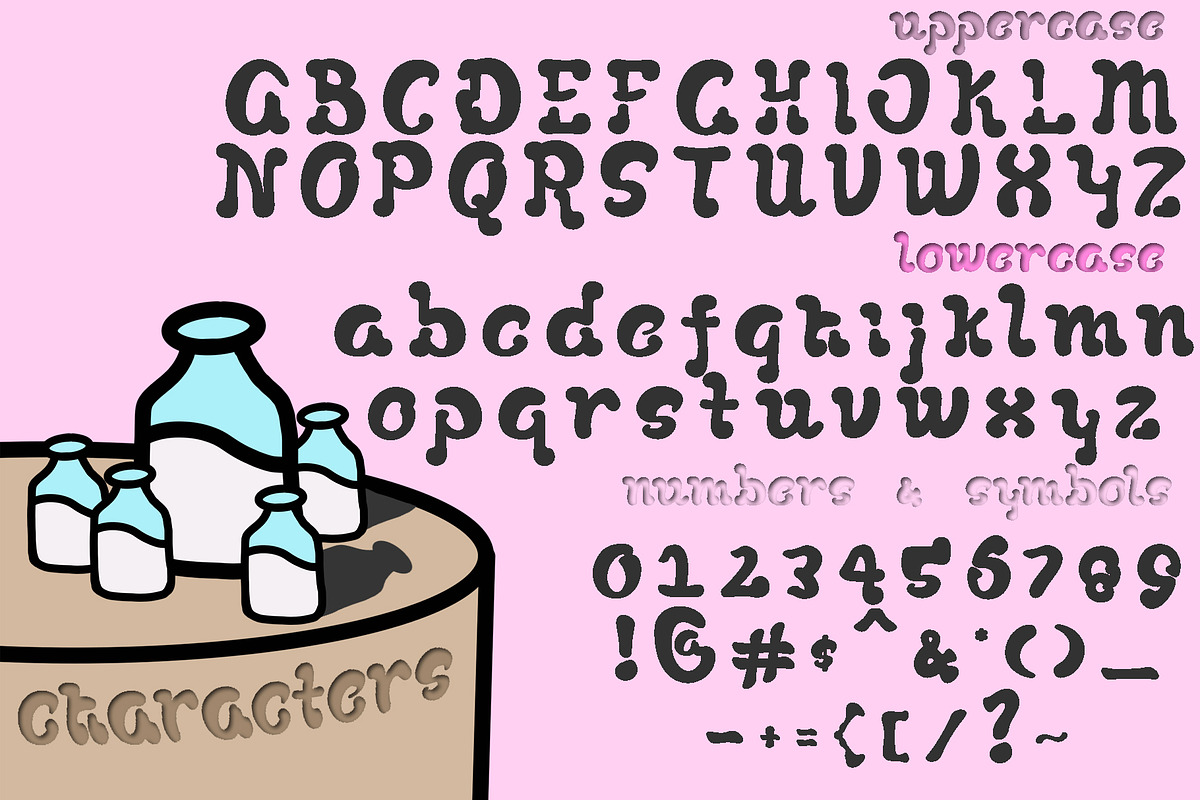 Gemini Cows Retro Typeface, a Font by Rachel McBride Creative (Photo 2 of 9)