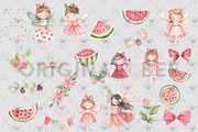 Watermelon Fairy Clipart Summer, an Illustration by BigCakeBee (Thumbnail 3 of 4)