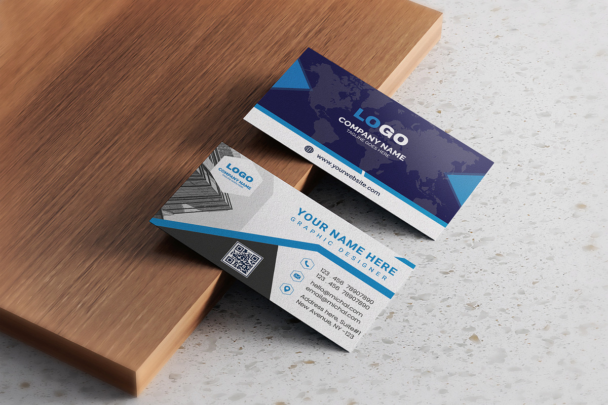 Blue Modern Creative Corporate, a Business Card Template by Vitoria's Collection (Photo 3 of 3)