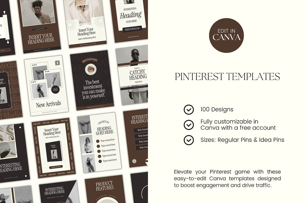 Canva Pinterest Pins Templates, a Marketing Template by Branding Babe Co. (Photo 2 of 6)